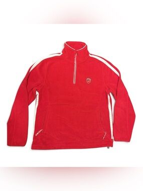 TCM Polar Dreams Red Fleece Quarter Zip Pullover 40/42 L Y2K Ski